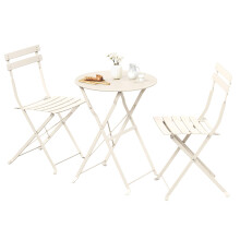 SONGMICS 3-Piece Outdoor Bistro Set, Folding Patio Furniture Set with