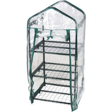 Easy Shopping 3 Tiers 50x45x105cm Mini Greenhouse Frame PVC Plastic Outdoor Garden Steel Frame Plants Seed Seedling Flower Herb Fruit Vegetable Sala