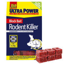The Big Cheese Ultra Power Block Bait Rodent Killer - 20 g x 6, Rat and Mice Brodifacoum Poison Blocks, Fast Acting, Biodegradable