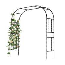 Caroeas Metal Garden Arch with 20mm Thickened Galvanized Steel Tubes, Rust-Resistant rose arch, 180cm Wide x 240cm High
