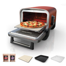 Ninja Woodfire Electric Outdoor Oven, 8-in-1 Pizza Oven, High-Heat Roaster & BBQ Smoker with Roast Rack, Pro-Heat Tray, Pizza Stone,Wood Pellets & Sc