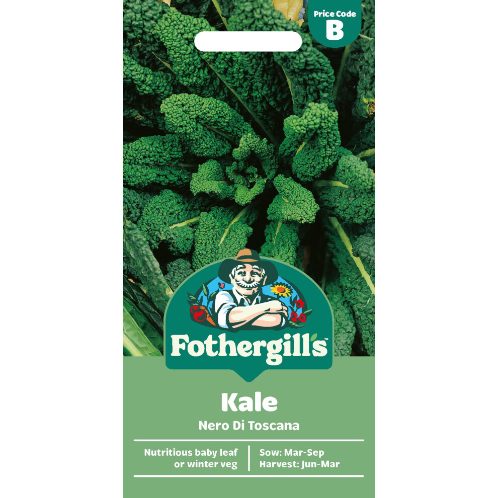 Mr Fothergill's Fothergill's Kale Nero Di Toscana, Vegetable Seeds, 400 Seeds, Sow: Mar-Sep