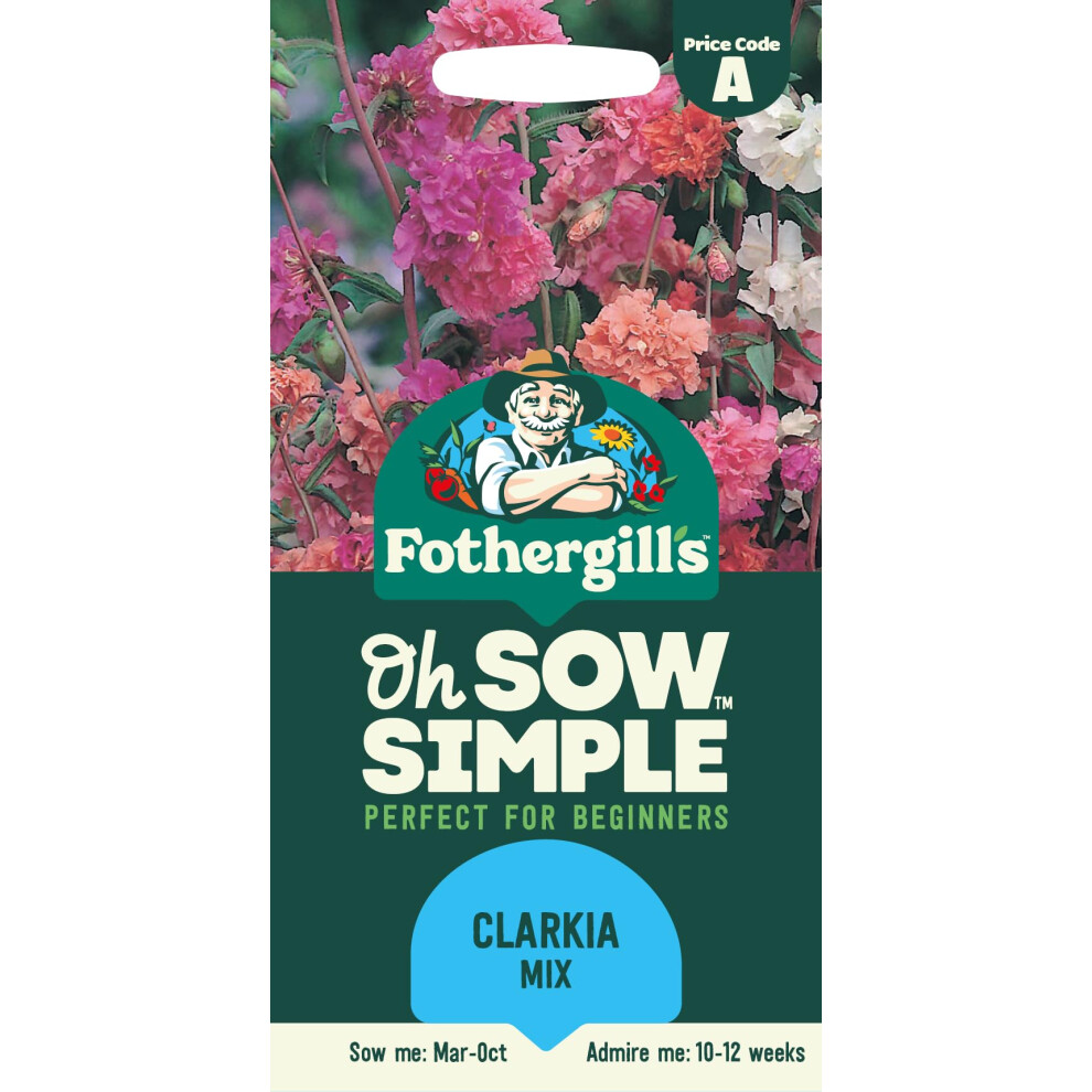 Mr Fothergill's Fothergill's Oh Sow Simple, Clarkia Mix Flower Seeds, Sow: Mar-Oct, Pink/Purple