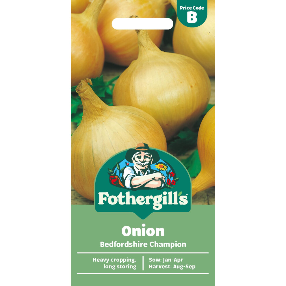 Mr Fothergill's Fothergill's Onion Bedfordshire Champion, Vegetable Seeds, 350 Seeds, Sow: Jan-Apr, White