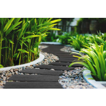 Nicoman Railroad Tie Garden Stepping Stone Wood Effect Railway Sleeper Eco Friendly Rubber Rail Road Outdoor Sleepers - (Grey, 61x25.5cm, Set of 1)
