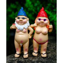 2Pcs Garden Gnomes - Rude and Playful Resin Dwarf Statues for Indoor or Outdoor Lawn Decor, Perfect for Novelty Gifts and Adding Humor to Your Garden