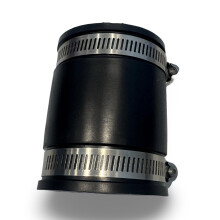Aqua Universe 2" Flexible Rubber Coupling, Connector with Hose Clips for Copper, PVC, Cast Iron and Steel Pipes, Fits in Pipe Size
