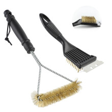 Fyfjur 2PCS BBQ Cleaning Brush, 2-In-1 Deep Clean BBQ Cleaning Kit, Heat Resistant Grill Brush with Stainless Steel Scraper for Gas Charcoal Grills