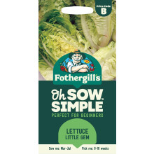 Fothergill's Oh Sow Simple, Lettuce Little Gem Vegetable Seeds, Sow: Mar–Jul, Green