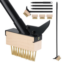 Mitclear Weed Remover Tool with Long Handle(50IN), Garden Weeding Moss Removal Tools with Wire Brush & Scraper, Patio Slabs Weeder, Remove Weeds Moss