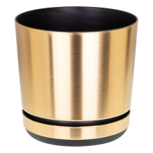 KORAD GOLD Flower Indoor Plant Pot with Saucer Plastic Gloss Modern