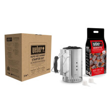 Weber Rapidfire Chimney Starter Set for Charcoal Barbecues