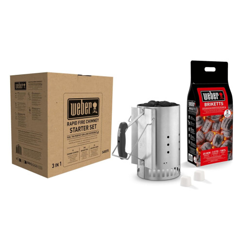 Weber Weber Rapidfire Chimney Starter Set for Charcoal Barbecues