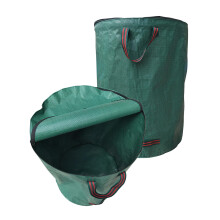 2 x 120 L Garden Waste Bags, Stable & Self-Standing, Tear-Resistant Leaf Bag with Lid and Handles, Large Garden Bag for Leaves, Green Cuttings, Lawn