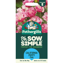 Fothergill's Oh Sow Simple, Californian Poppy Pink Flower Seeds, Sow: Mar-May, Varied