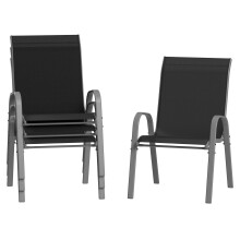 Amopatio Garden Chairs Set of 4, Stackable Dining Chairs Patio Chair