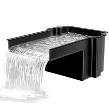 Glosaie Pond Waterfall, 20cm Wide Blade Type Pond Filter for Small Pond, Ideal Water Features for the Garden, Black
