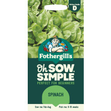 Fothergill's Oh Sow Simple, Spinach Vegetable Seeds, Sow: Feb–Aug, Green