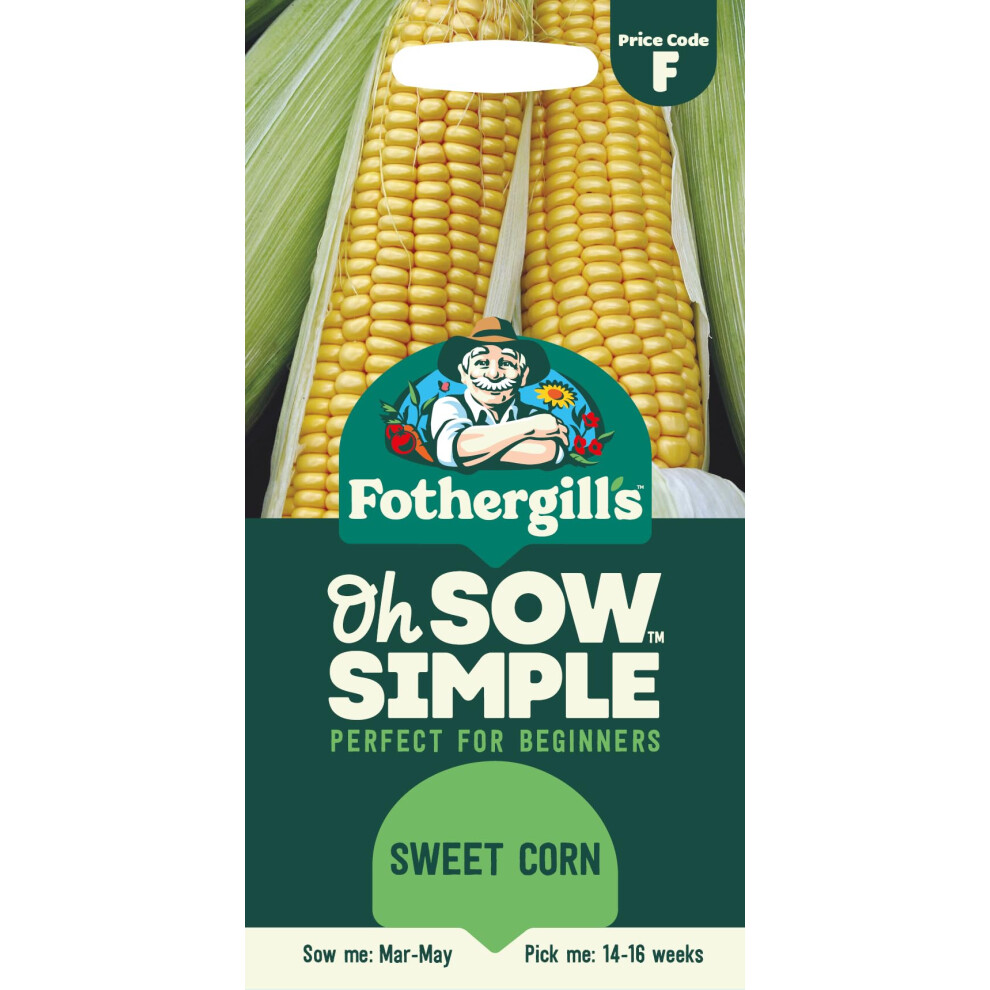 Mr Fothergill's Fothergill's Oh Sow Simple, Sweet Corn Vegetable Seeds, Sow: Mar–May, Yellow