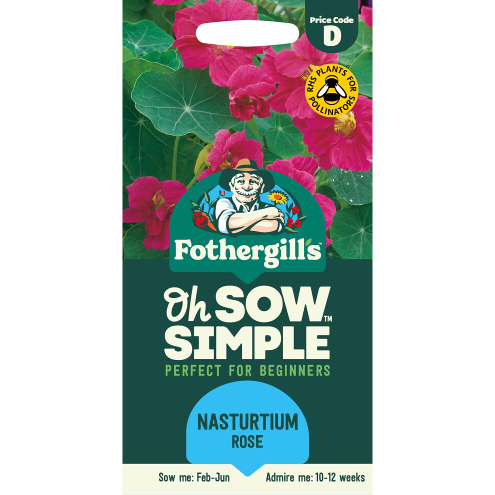 Mr Fothergill's Fothergill's Oh Sow Simple, Nasturtium Rose Flower Seeds, Sow: Feb-May