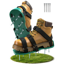 Lawn Aerator Shoes with Dual Straps On Instep Heavy Duty Spiked
