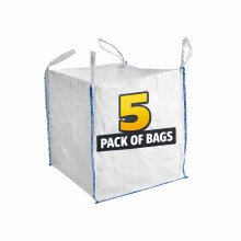 5 x 1 Ton Tonne FIBC Bulk Bag Heavy Duty for Garden Builder Waste Woven Jumbo (5 x)