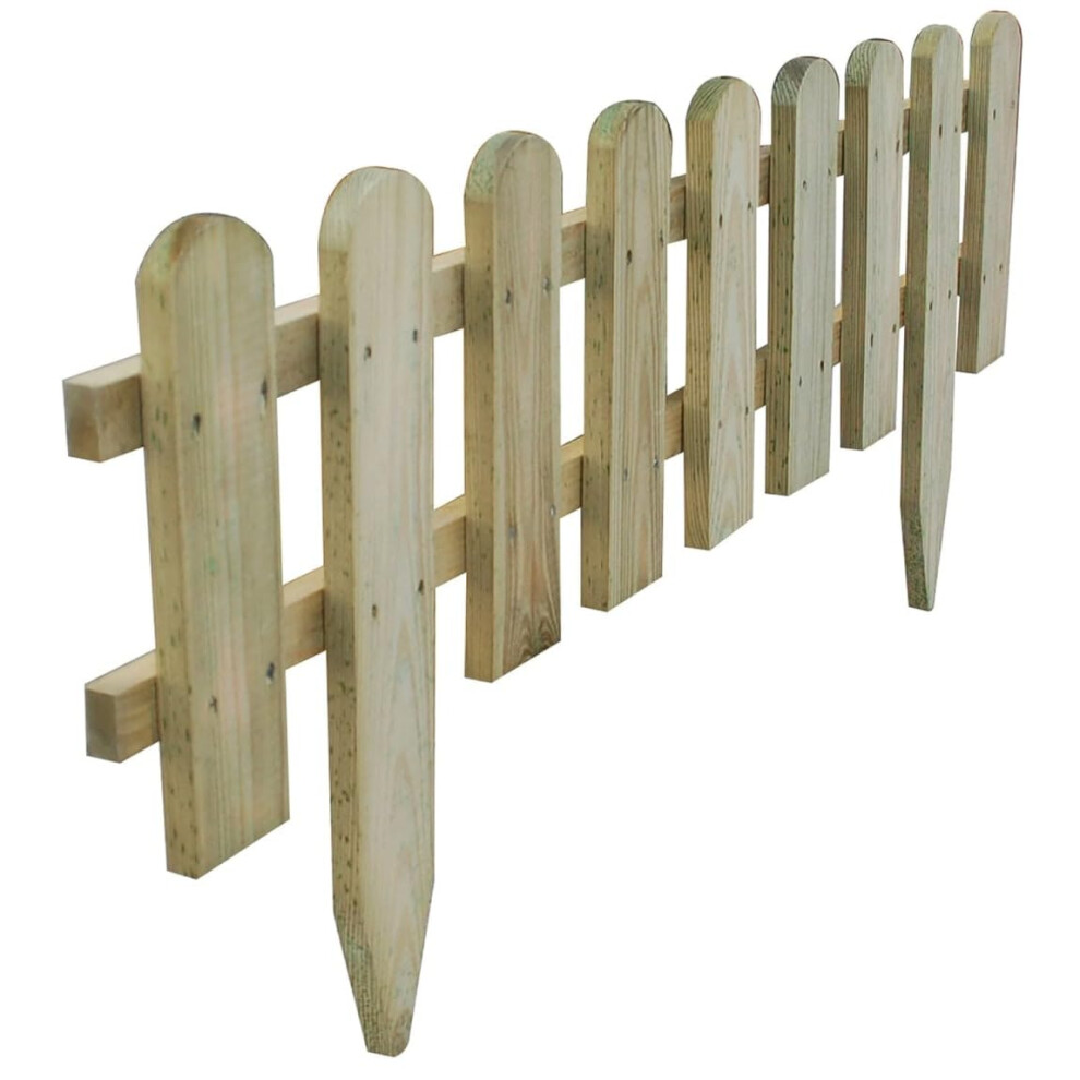 Aj Picket Fence Wooden Panel 40X 99 Cm Garden Wood Border Edging 16956247
