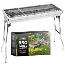ZENO Portable BBQ Grill | Folding Charcoal Barbecue For Camping, Garden, Picnic
