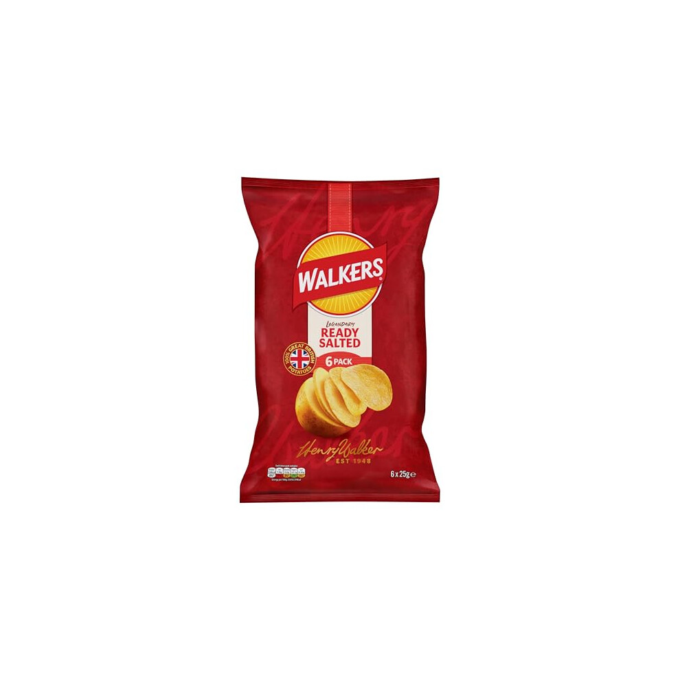 Walkers Ready Salted Multipack Crisps 6X25g