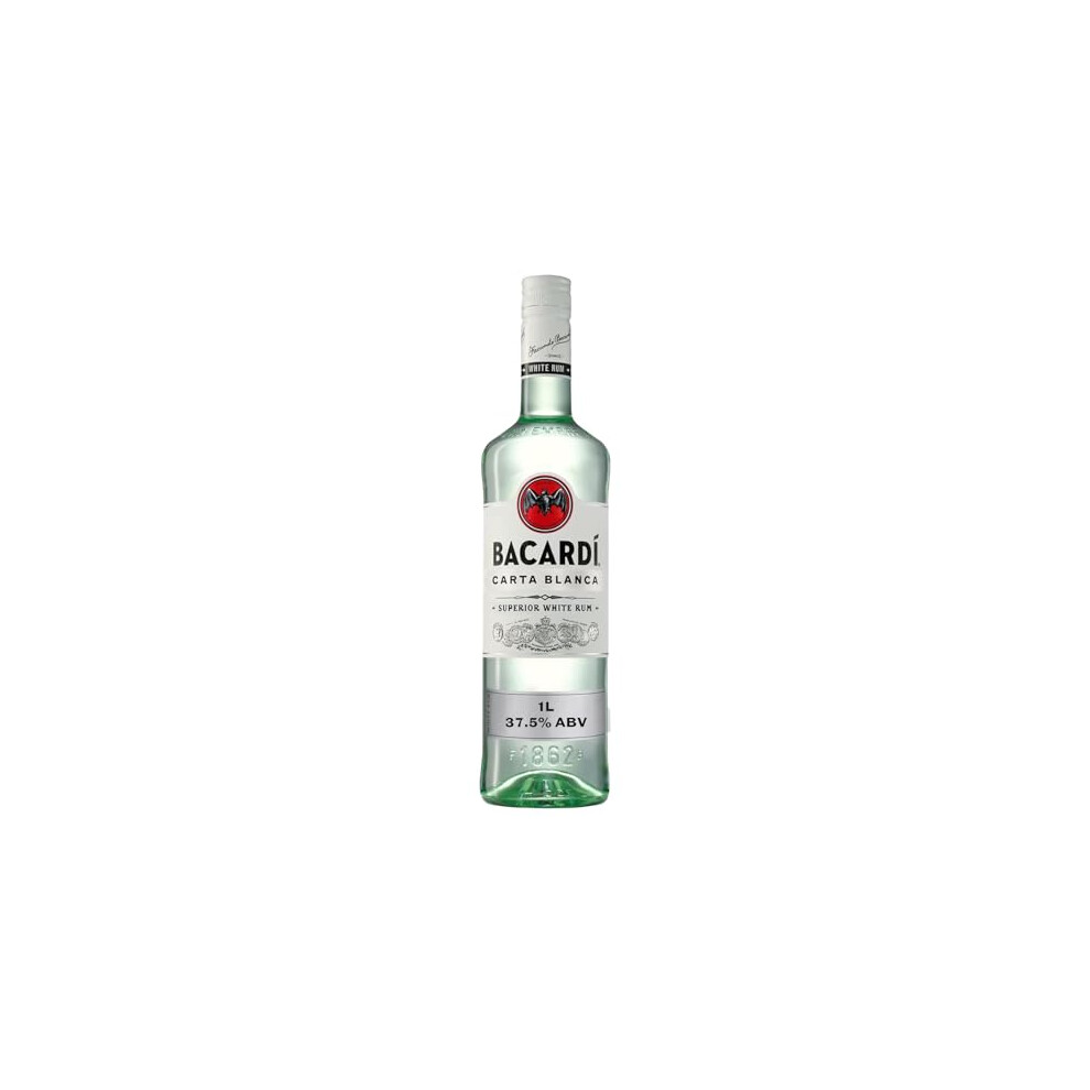 Bacardi Carta Blanca Superior Rum 1L 100Cl 375 Abv Iconic Caribbean Rum Perfect For Mixing And Cocktails White