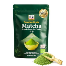 Double Dragon Organic Match Green Tea Powder 100g Premium Ceremonial Grade Japanese StoneGround Matcha Powder Antioxidant Rich Matcha Tea for Latt
