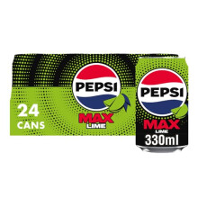 Pepsi Max Lime No Sugar Cola Cans 24 x 330ml