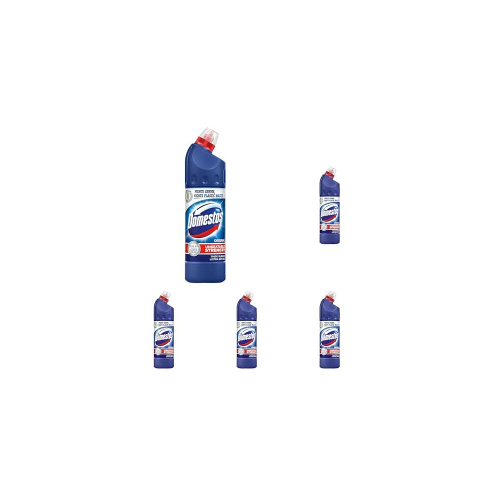 Domestos Original Thick Bleach Eliminates 999 Of Bacteria And Viruses Disinfectant To Protect Against Germs 750 Ml Pack Of 5