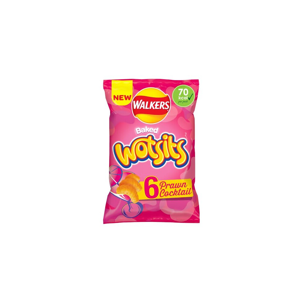Walkers Wotsits Prawn Cocktail Snacks Crisps 6X135g