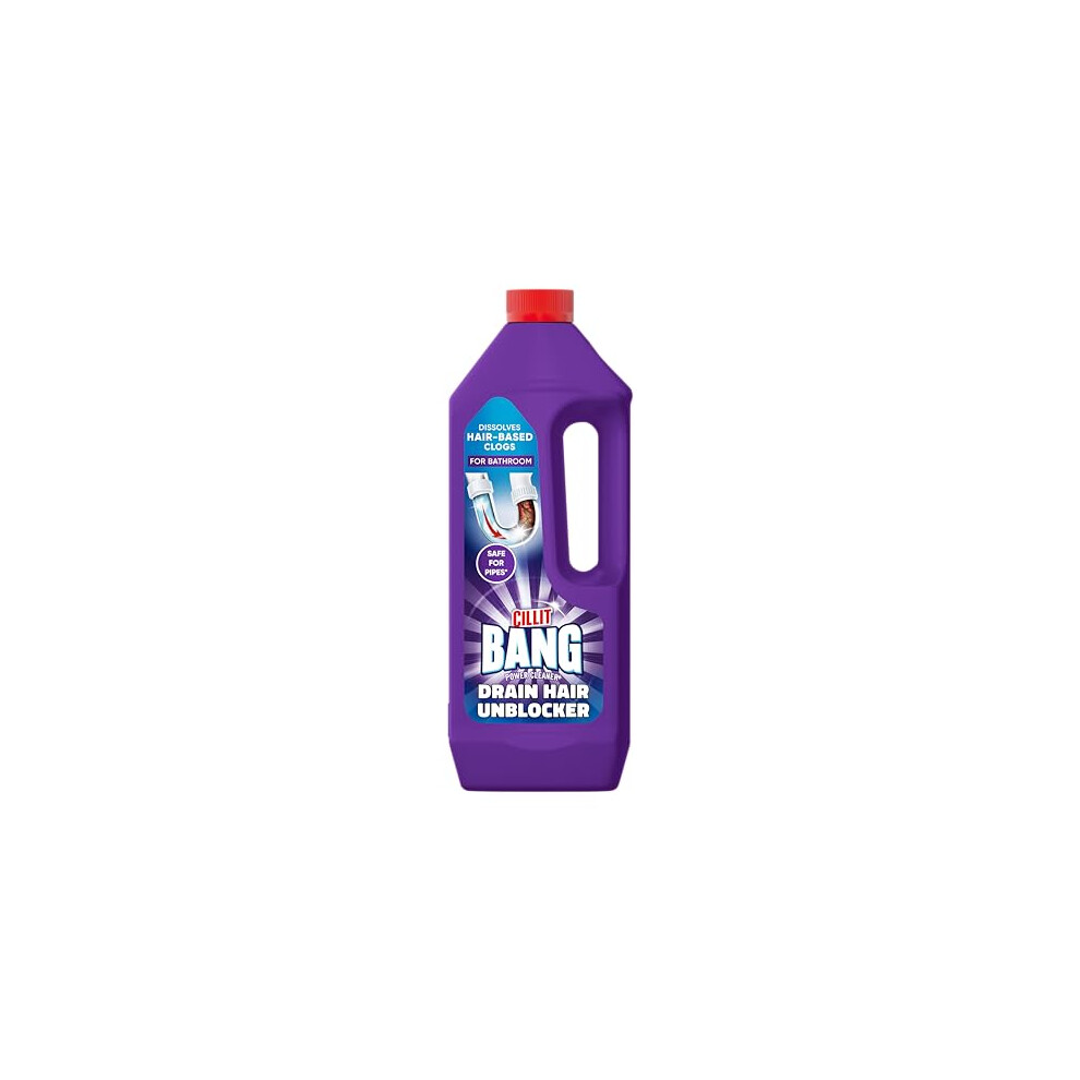 Cillit Bang Hair Drain Unblocker Gel Dissolves Hairbased Blockages For Showers And Baths 1 Litre 2 Uses