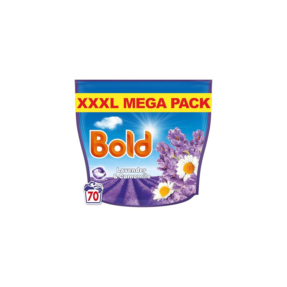 Bold Pods Washing Liquid Laundry Detergent Capsules 70 Washes Camomile Outdoor Freshness That Lasts And Lasts With Builtin Lenor Softener Lavender