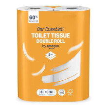 Our Essentials by Amazon Toilet Tissue Double Roll 2ply 6 Rolls 1 Pack of 6 400 Sheets per Roll