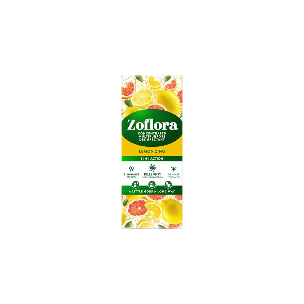 Zoflora Lemon Zing Concentrated Multipurpose Disinfectant Spray Antibacterial Multisurface Pet Safe Disinfectant Kills 999 Of Bacteria Viruses 1 X