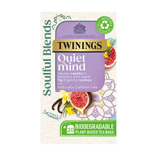 Twinings Soulful Blends Quiet Mind Inspired by Ayurveda Velvety Vanilla Herbal Tea Infusion with Fig Rooibos 20 x Biodegradable Tea Bags