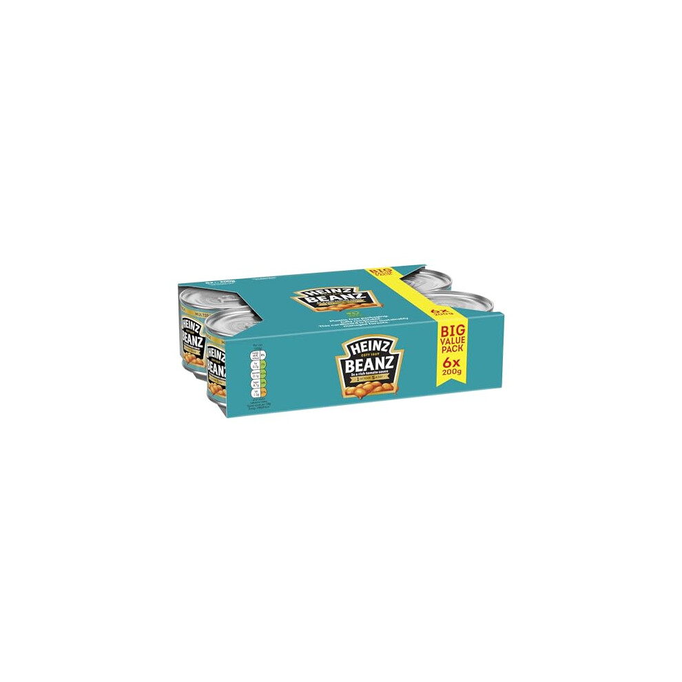 Heinz Beanz In A Rich Tomato Sauce Big Value Pack 6X200g
