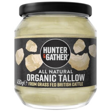 Hunter Gather Organic Beef Tallow from Grass Fed British Cows 450g Gluten Free Seed Oil Free Keto Low Carb Paleo I Ancestrally Inspired Nutrition