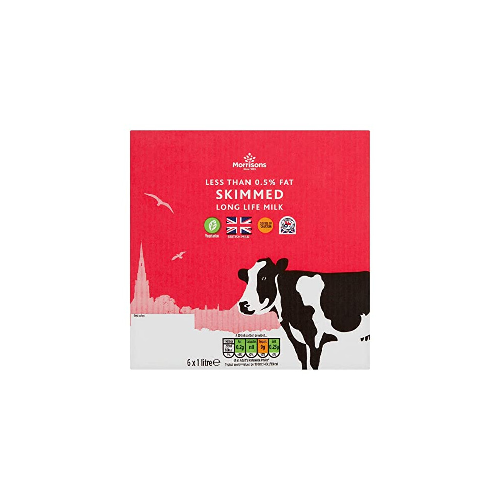 Morrisons British Uht Skimmed Milk 6 X 1L