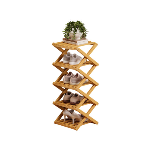 High Capacity Bamboo Shoe Storage Rack Shelf Modular System-5 Y