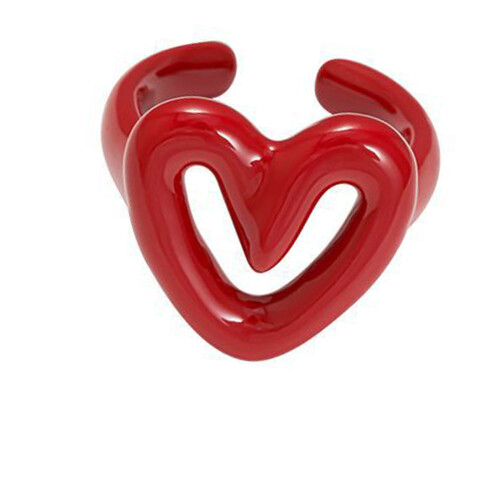 Bagues ajourées à la mode en forme de cœur d'amour,-Rouge