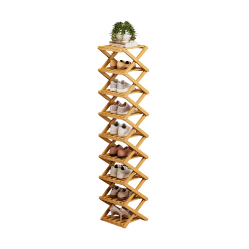 High Capacity Bamboo Shoe Storage Rack Shelf Modular System-9 Y
