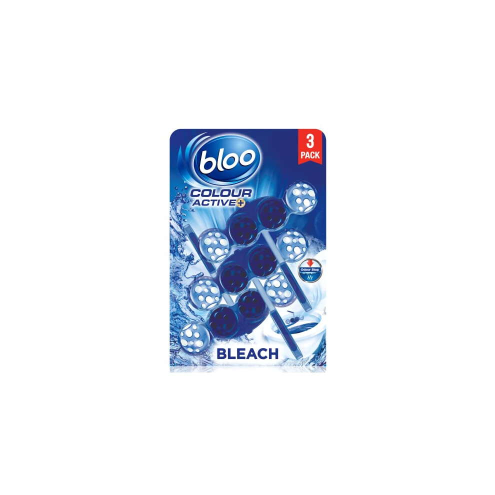 Bloo Colour Active Toilet Rim Block Bleach With Antilimescale Cleaning Foam Dirt Protection And Extra Freshness With Odourstop Technology Pack
