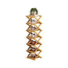 Modular Bamboo Shoe Organizer Adjustable Tiers No Tool-7 Y