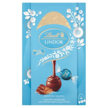 Lindt Lindor Milk Chocolate Easter Egg with Lindor Salted Caramel Truffles 260g