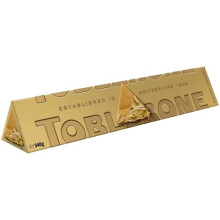 Toblerone Golden Milk Chocolate Honey and Almond Nougat Large Gift Bar Made with Swiss Milk Christmas Treat for Gifting or Sharing 340 g Pack of 1