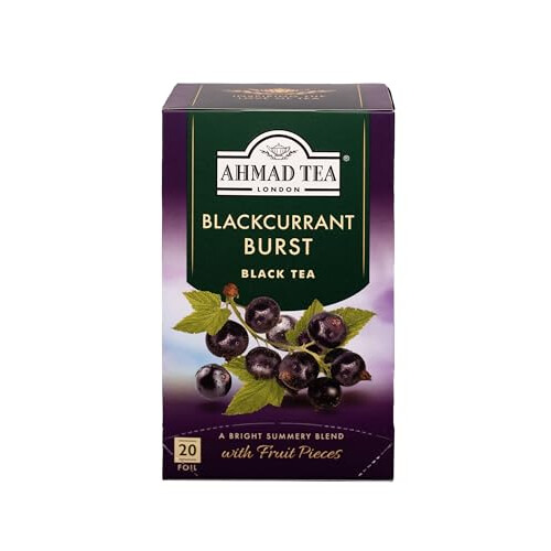 Ahmad Tea Fruit Black Tea Blackcurrant Burst Fruit Black Tea 20 Teabag Sachets 1 Pack